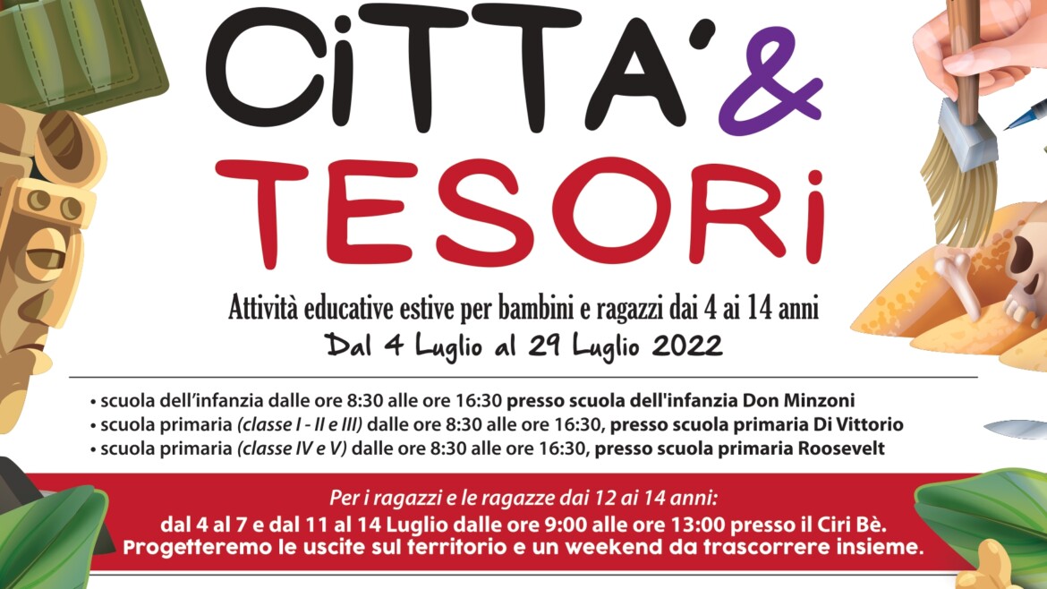 Città e Tesori, le attività estive per bambini e ragazzi