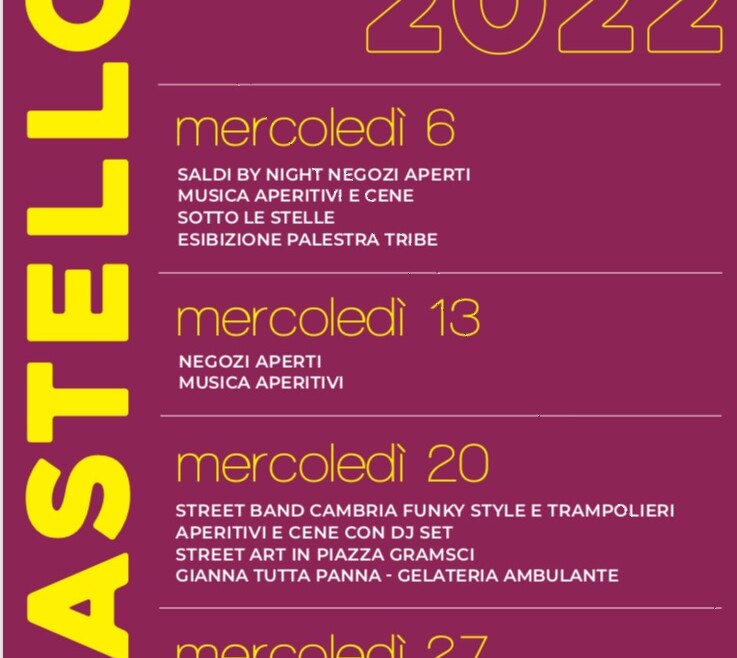 Castello Summer, quattro mercoledì di festa nel mese di luglio