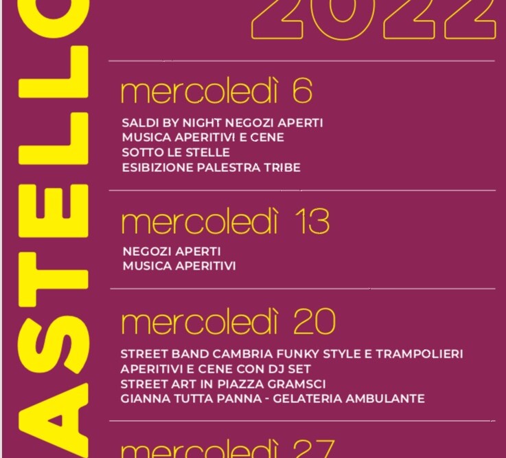 Castello Summer, quattro mercoledì di festa nel mese di luglio
