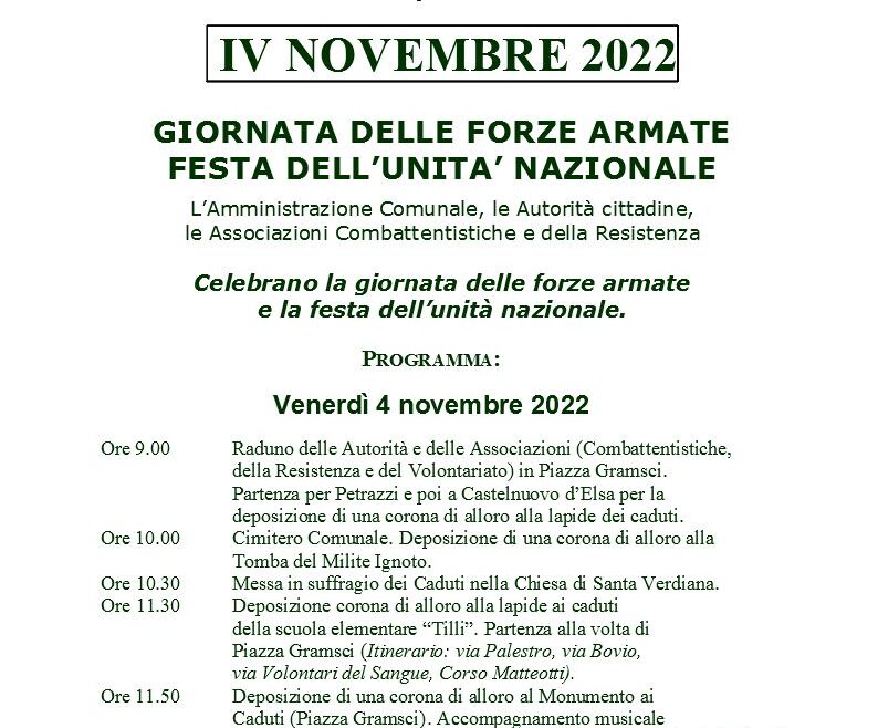 Il 4 novembre si rinnova l’omaggio al “Milite Ignoto”
