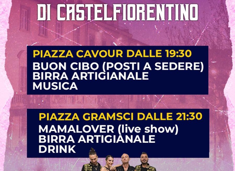 Pink Night in the centre of Castelfiorentino on Thursday evening